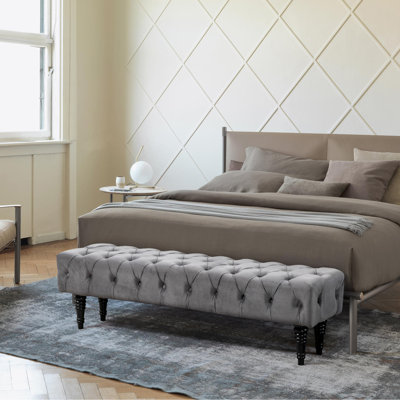 Banc rembourré en velours Jaketa