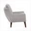 Fauteuil d'appoint contemporain pour salon avec revêtement d'appoint en chenille gris ardoise et pieds en bois massif-374103977