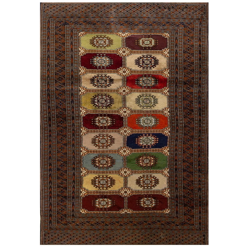 Tapis turc rétro noué Bokarra