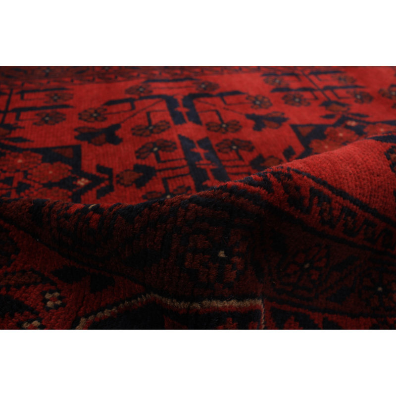 Tapis de zone en laine rouge 3 pi 3 po x 4 pi 11 po à main one-of-kind-noué la 2010s esari turque Alarick