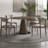 Italian vintage solid wood round dining table set 6 - Person Solid Wood Top Pedestal Base Dining Set