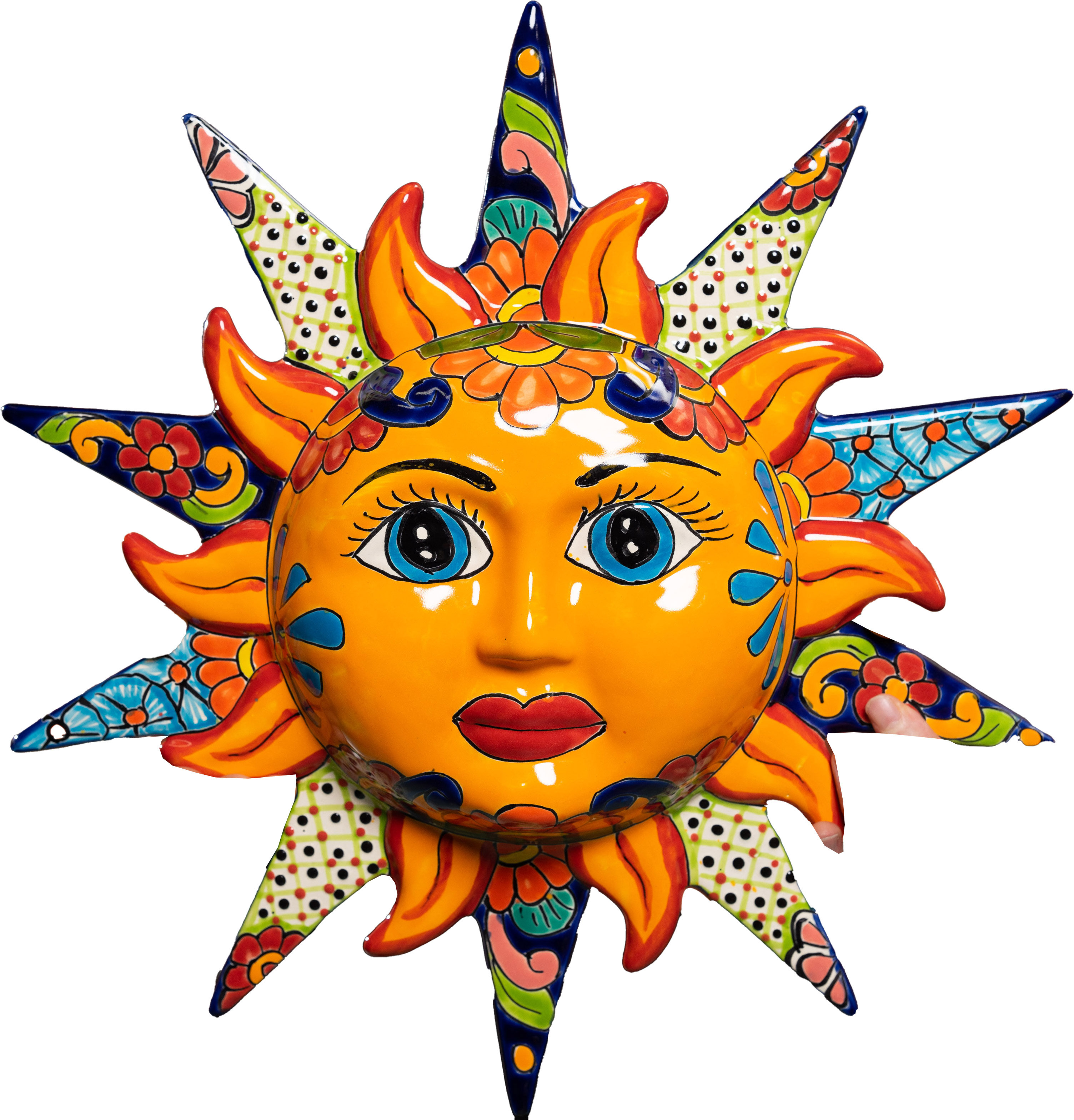 Bungalow Rose Devyne Mexican Talavera Pottery Sun Wall Art Indoor