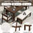 Jorvella 6 - Person Acacia Wood Outdoor Dining Set With Cushions-842529054