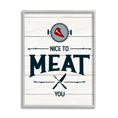 «Nice to Meat You», expression amusante, jeu de mots XXL encadré par estampe numérique par Jean Kelly