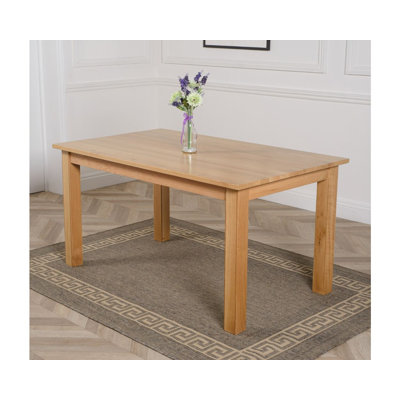 Andrasta Oak Rectangular Wood Top Dining Table with Wood Base