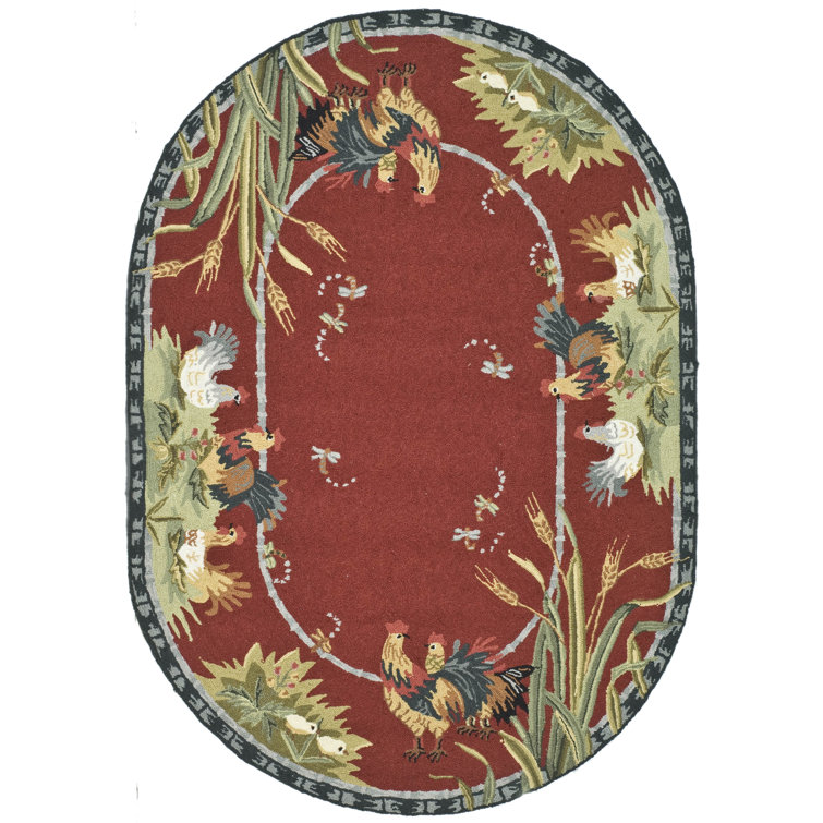 Kinchen Hand Hooked Wool Floral Rug