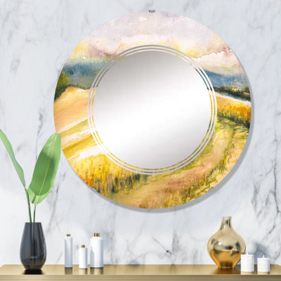 Miroir mural rond champêtre italien