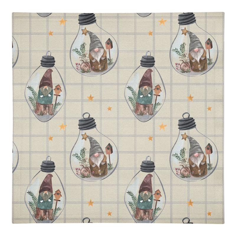 Serviette en coton 10 po Dreavyn, Crème / gris