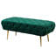 Banc en velours sans dossier avec capitonnage à boutons et pieds en métal doré - 50 po x 20,5 po 18 po, installation facile classique