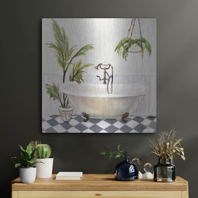  'Crisp Cottage Bathroom 1' by Silvia Vassileva Metal Wall Art, 24" x 24"