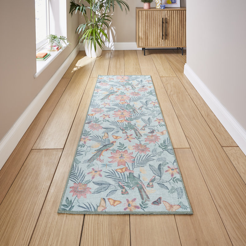 Catherine Lansfield Amaya Tropical Birds Washable Rug, Runner 76 x 230 cm