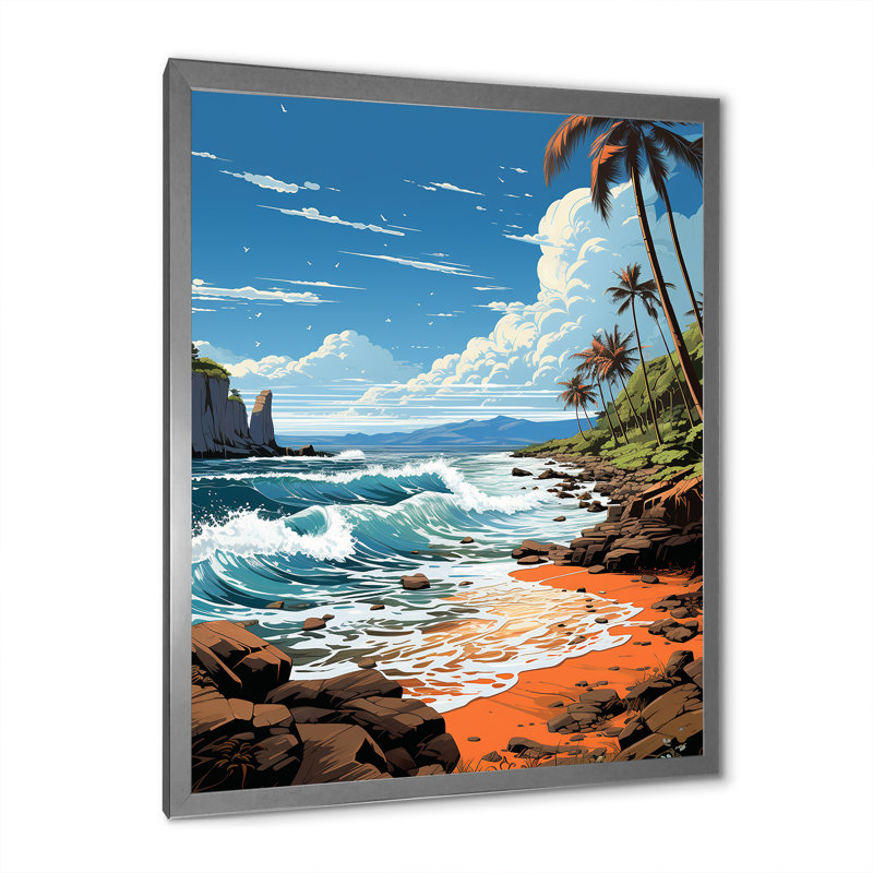 «Beach Photo Tropical Vibes XX» sur toile, L 16 po x H 32 po, Cadre photo argenté