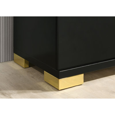 Lillestrom Contemporary Dresser, Black/Gold