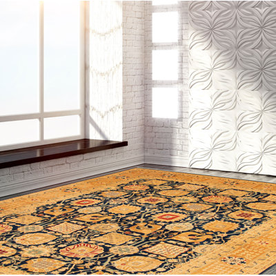 Tapis unique en laine noué à la main ushak brun nouvel âge 10 pi x 13 pi 7 po