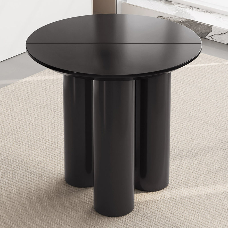 29.92" Modern Black Dining Table,Round Kitchen Table for Kitchen, Bar, Living Room, Black, 29.72"H x 30"L x 30"W
