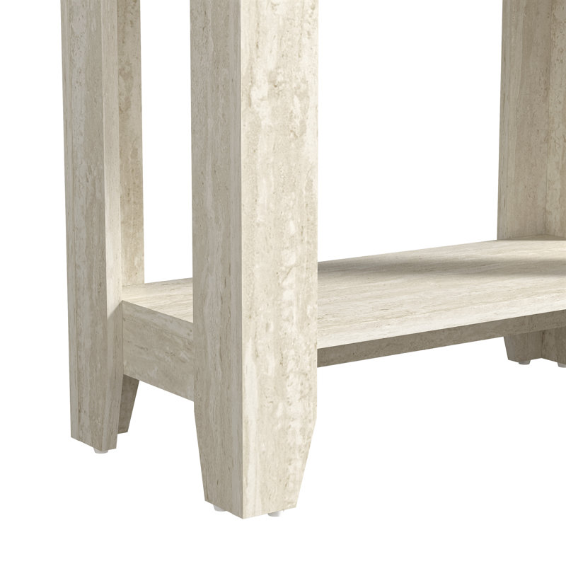 Weddel Basilico End Table with Storage, Travertine