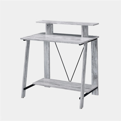 Bureau d'écriture antique blanc et noir avec tablette supérieure