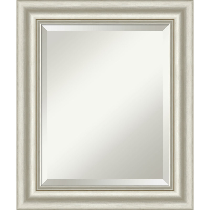 Sophia Beveled Framed Wall Mirror, Silver, 25.5" x 21.5"