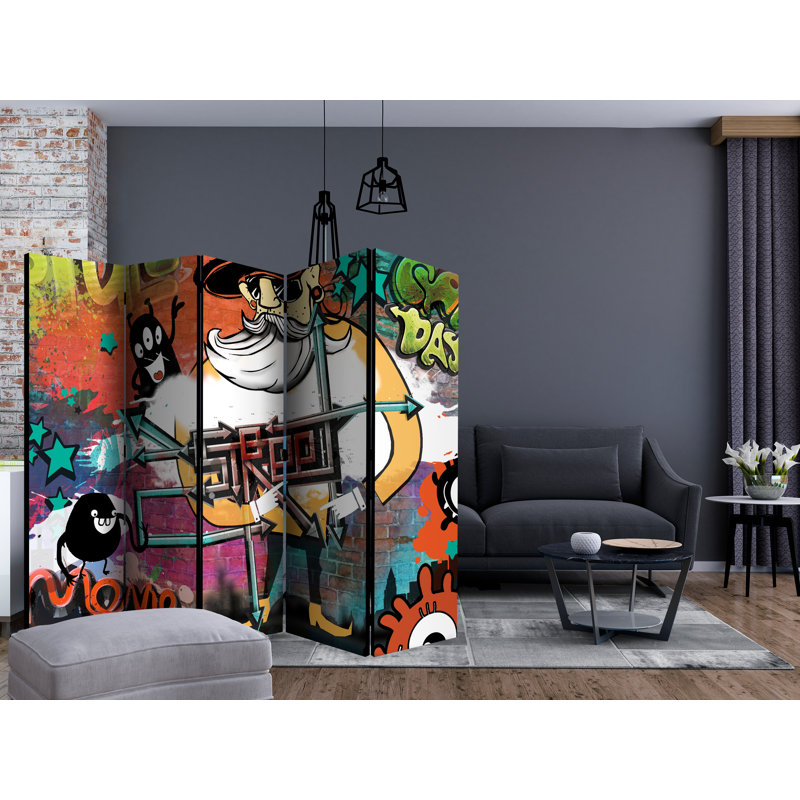 225cm W x 172cm H 5 - Panel  One Sided Room Divider Folding Room Divider