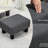 Linen Covered Charcoal Gray Foot Rest, Small For All Interior Designs, Comfortable Rest , Fabric, Seating Option Living Room
