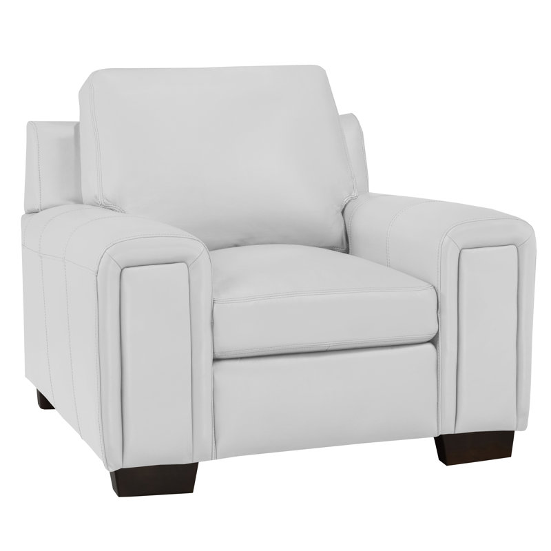 Fauteuil Edgmon, Cuir gris argenté