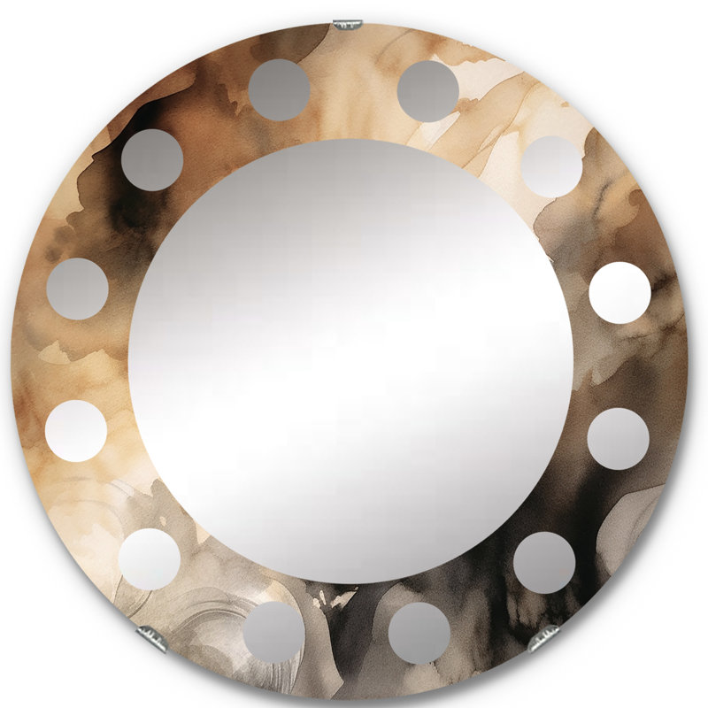 Miroir mural brun et crème, 24 po x 24 po