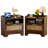 Nightstand with Storage Set of 2, Rattan Boho Bedside Table with Drawer-1292897895-1302828209