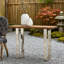 Console moderne, plateau en bois avec pieds en métal