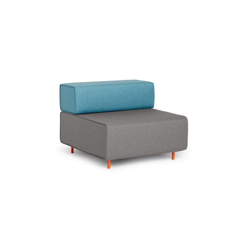 Chaise Block, Gris / bleu bouclé
