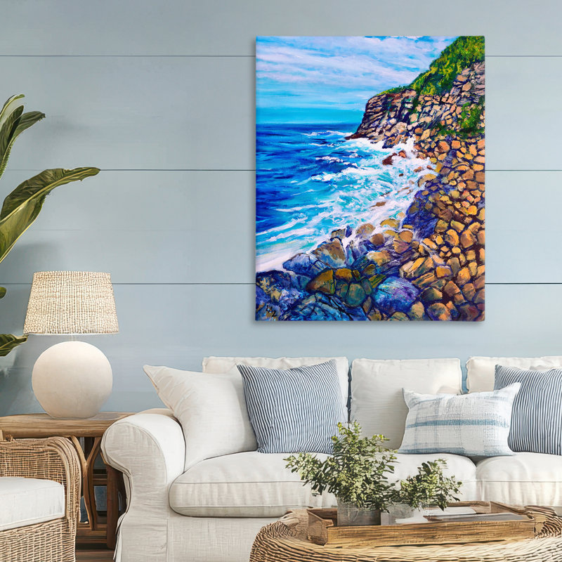 Toile Cliffside Ocean par Lee Ann Zirbes, H 48 po x l 36 po