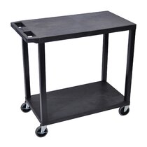 Uline Flat Shelf Utility Cart - 44 x 25 x 33, Black