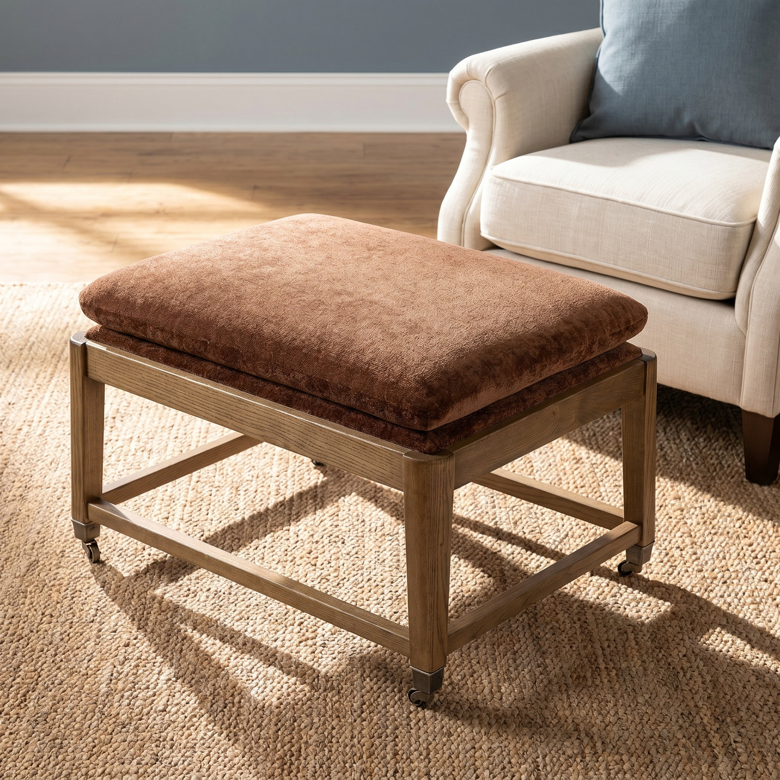 Eleanor Accent Stool, Brown