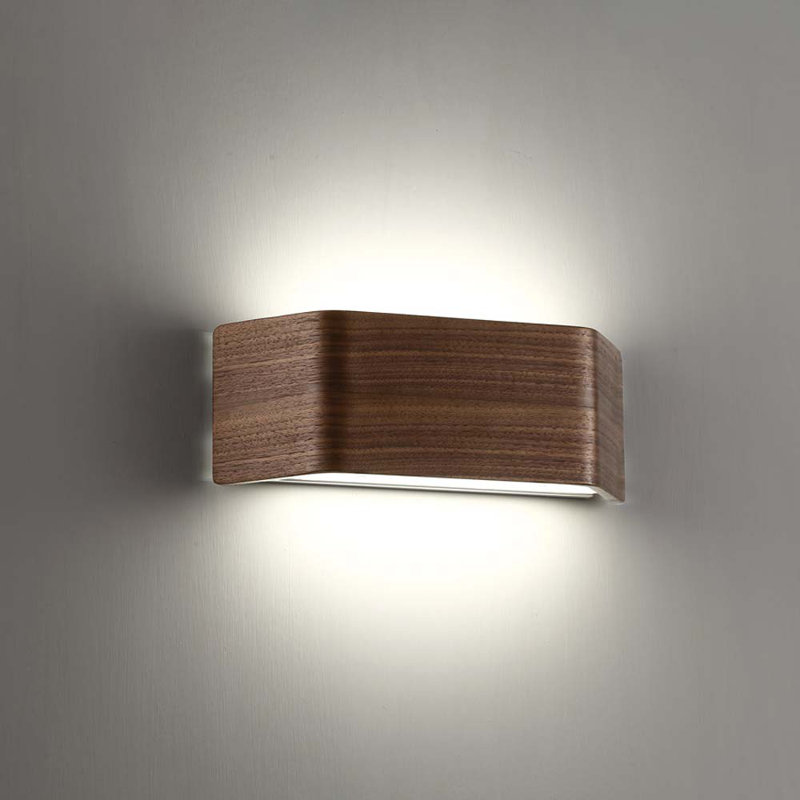Dark Walnut LED Wall Sconce with White Diffuser