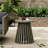  Round Outdoor Acacia Wood Side Table, Slatted Pedestal Base Accent Table for Patio and Balcony, Grey-1559726659