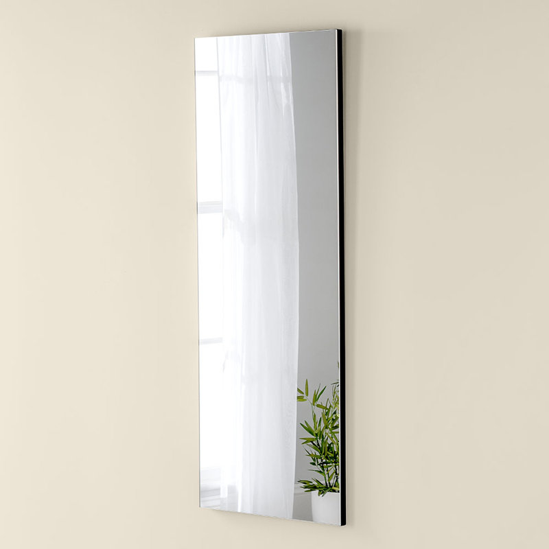 Fereol Wood Flat Wall Mirror, Black