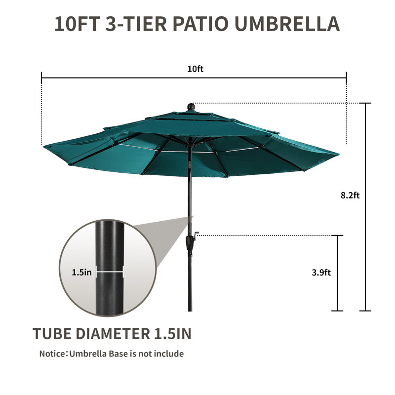  Parasol de marché 120 po, Turquoise