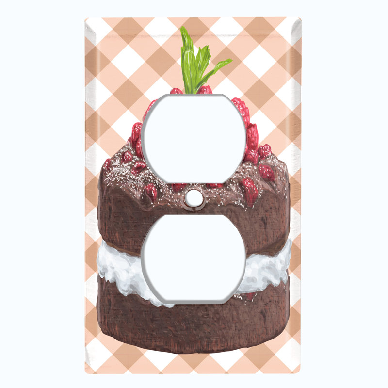 Plaque murale de sortie double en chocolat crème et framboise