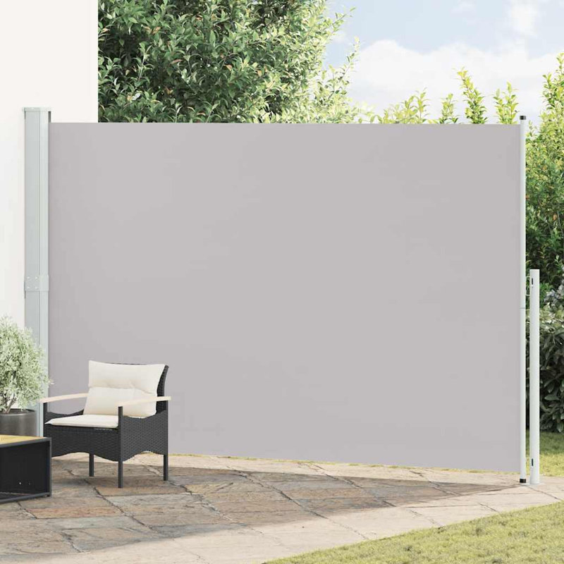 Paravent de patio extérieur gris en polyester enduit de polyuréthane