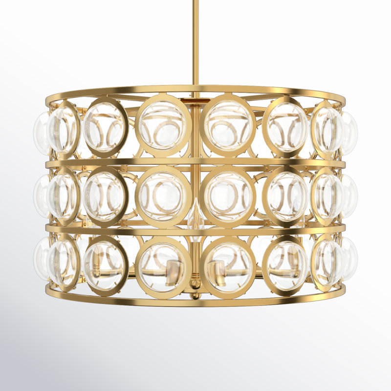 Lustre glamour à 4 lumières avec accents en cristal Artie