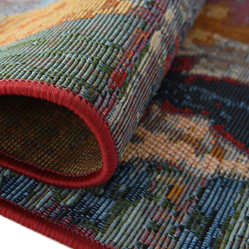Tolland Multi Tamarindo Indoor/Outdoor Modern Rug, Rectangle 4' x 6'