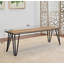 Wood Dining Bench, Rustic Dark Pine Finish