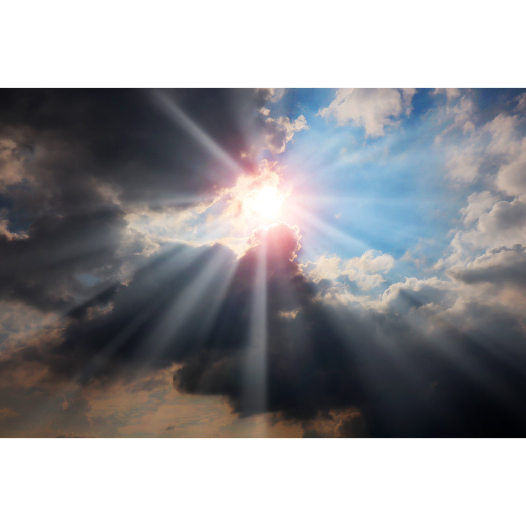 Beautiful Clouds And Sun Rays by Pixelfusion3d - Drucken