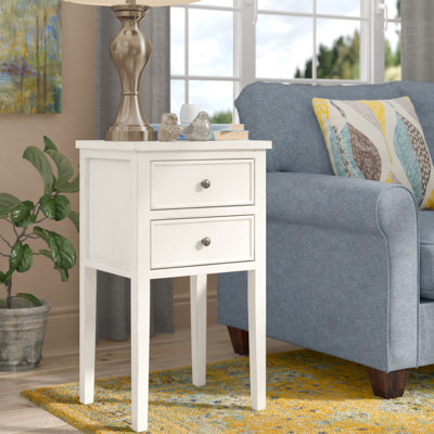 Joanna Solid Wood Top 2 - Drawer End Table with Storage