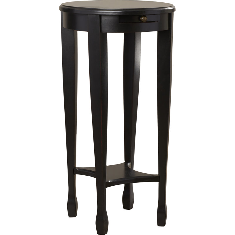 Arielle Round 12.5"W Side Table, Plum Black