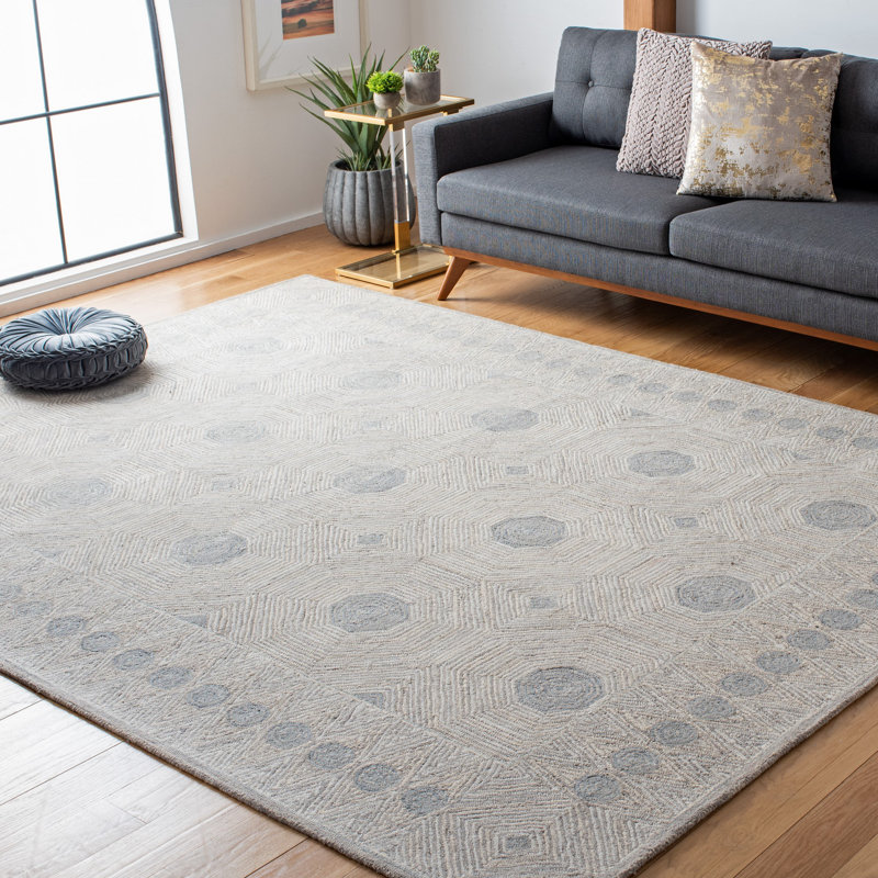 Dejesus Hand Tufted Wool And Cotton With Latex Oriental Rug, Rectangle 4' x 6'