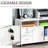 Printer Stand For Home Office - White Mobile Cabinet Organizer With 2 Locking Breaks, Drawer, And Space Pens Magazines Storage Caster Wheels, 3 Shelves Organizing Supplies