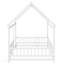 Lit double en bois pleine grandeur avec structure de toit, barrières de sécurité, blanc-1740957176-1740957177