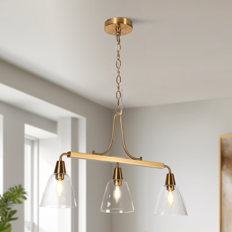 Luminaire suspendu pour îlot de cuisine 3 lumières l 27,6 po Azevedo