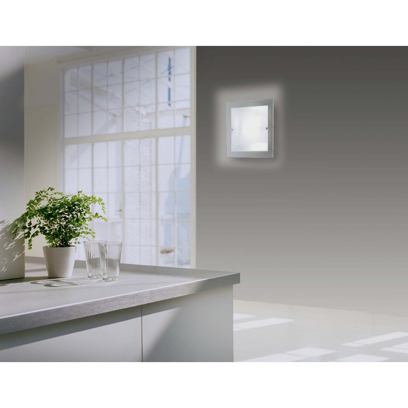 Digiovanni LED Flush Mounted Sconce, 6cm H x 30cm W x 30cm D