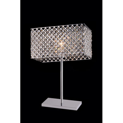 Conradine Transitional 1 Light Rectangular Crystal Table Lamp
